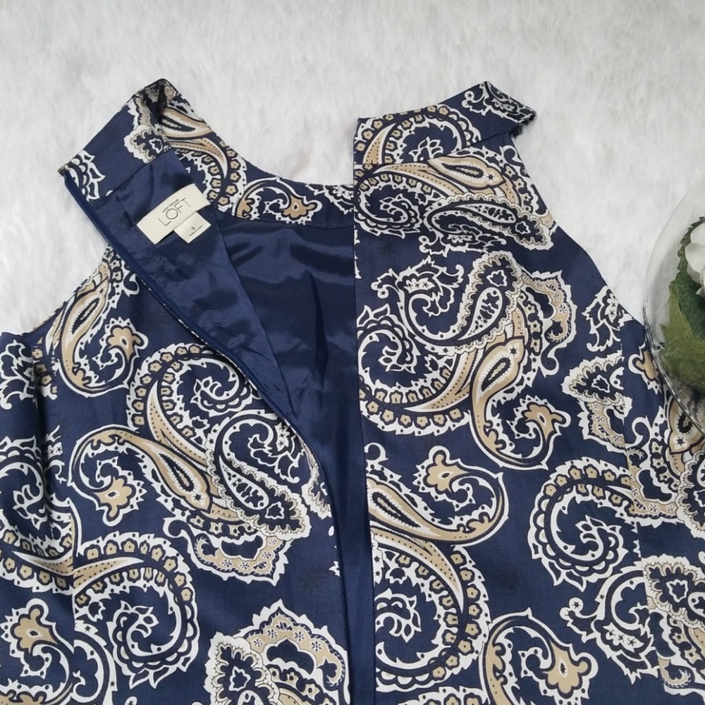 Ann Taylor Loft Paisley Print Sleeveless Dress - Picture 4 of 8